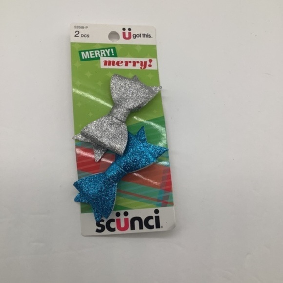 Scunci Christmas Hair Clips 2pcs 53588-P - Picture 1 of 5